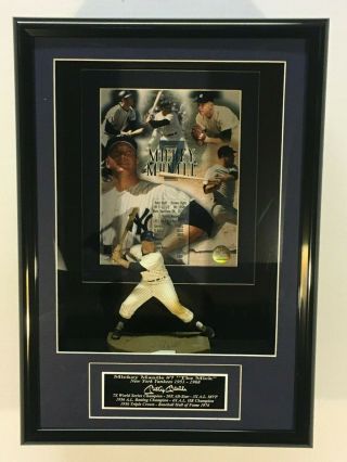 Mickey Mantle Yankees Mcfarlane 13x19 Shadow Box With Licensed 8x10 Collage