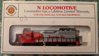 N Scale Bachmann Santa Fe Emd Gp40 Diesel Locomotive Vintage