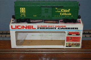 Lionel O Gauge Atsf Box Car Santa Fe The Chief California 6 - 9465 Green
