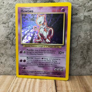 Mewtwo 10/102 Base Set Pokemon Card - Nm - Near