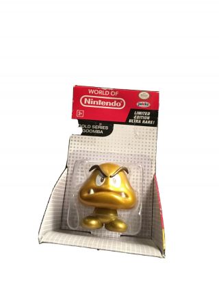 Jakks Pacific World Of Nintendo Gold Goomba 2.  5inch Only 3000 Made 1st Edition