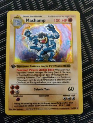 Machamp - 8/102 - First Edition / Shadowless - Pokemon - Base Set - Good Cond