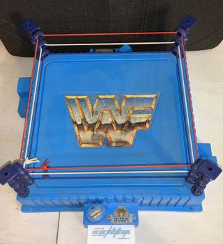 Wwf Hasbro Blue Wrestling Figure Ring Tight Ropes / 90’s Wwe Vtg Retro