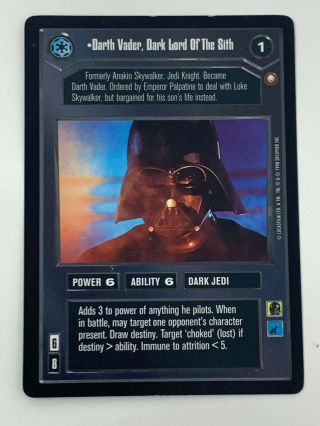 Star Wars Ccg Decipher Special Edition Darth Vader,  Dark Lord Of The Sith (rare)
