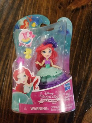 Hasbro Disney Princess Little Kingdom Ariel 3 " Figure Snap - Ins Rare