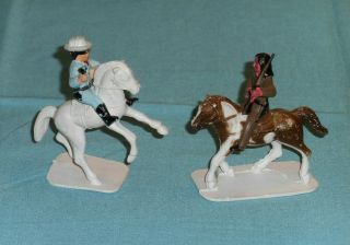 Vintage Fleetwood The Lone Ranger & Silver,  Tonto & Scout Small Plastic Figures
