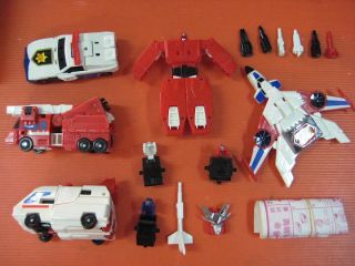 Vintage Transformers Guard Star Fire Rescue Wing Brave Police Figure Box Off Ver
