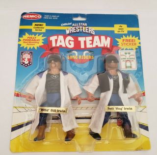 1985 Vintage Remco Awa The Long Riders Wrestling Figures Tag Team Moc