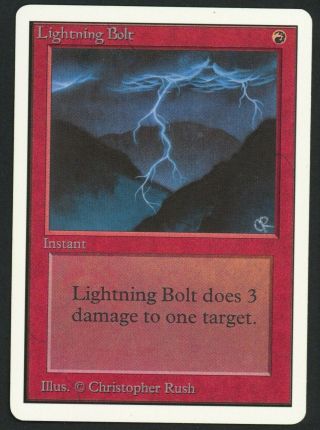 1x Unlimited Lightning Bolt Mtg Unlimited - Kid Icarus -