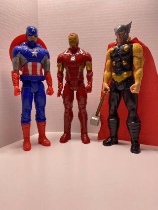 Marvel Avengers 12 " Action Figures Thor,  Ironman,  And Captain America