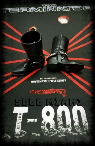 1/6 Hot Toys Terminator T - 800 BD Version MMS238 Black Boots 3