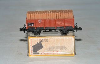 N Scale Vintage Arnold Rapido 0453 Db Open Goods Freight Wagon Car W/ Load & Box