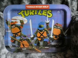 Vintage Teenage Mutant Ninja Turtles Tray With Folding Legs 1988