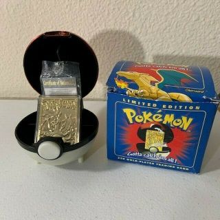 1999 Pokemon Charizard 23k Gold Card Burger King Nintendo