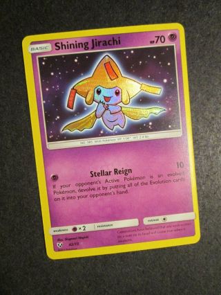 Nm Pokemon (off - Center Oc) Shining Jirachi Card Legends Set 42/73 Sm Sun Moon Ap