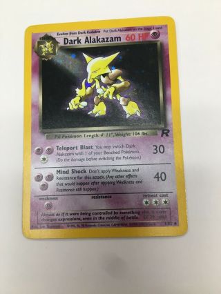 Pokemon Dark Alakazam 1/82 Team Rocket Holo Rare