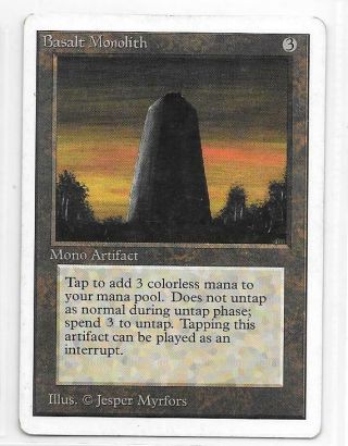 Mtg Unlimited - - - Basalt Monolith - - - Uncommon Nm Magic The Gathering Cards
