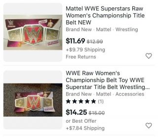 WWE Raw Women ' s Championship Belt Toy WWE Superstar Title Belt Wrestling 2