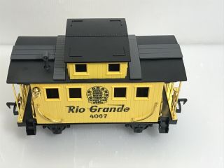 1996 Kool Toyz Scientific Toys G Scale Rio Grande 4067 Caboose Yellow 9”