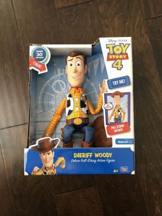 Toy Story 4 Sheriff Woody Deluxe Pull - String Talking Action Figure