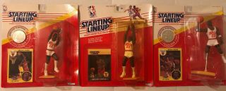 Michael Jordan Starting Lineup Figures,  1988,  1991,  1991 Last Dance Bulls