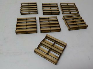 Wood Pallets (7) Measures 2 - 7/16 " Wide X 2 - 7/16 X 7/16 " Tall G Scale