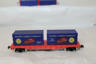 Model Power N Scale Maine Casket Company Flat Car W/ Containers (84050)