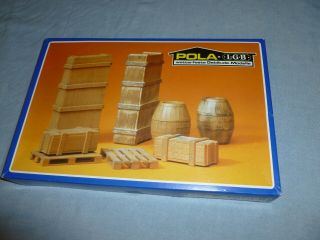 Pola 950 Assortment Of Loads Model Rr Kit G Scale 1:22.  5 Barrels Crates Pallets