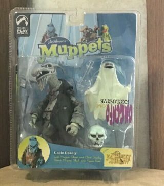 Palisades Action Figure Muppets Uncle Deadly,  Ghost,  Skull,  & Base,  Glow In Dark