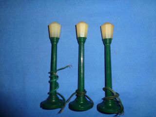 3 S Gauge Lamps Posts For Use With American Flyer Trains.  Colber Or Similar