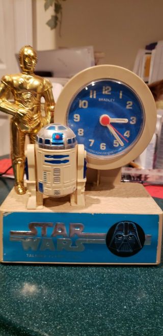 Vintage 1980 Star Wars Talking Alarm Clock - R2d2 & C3po - - It