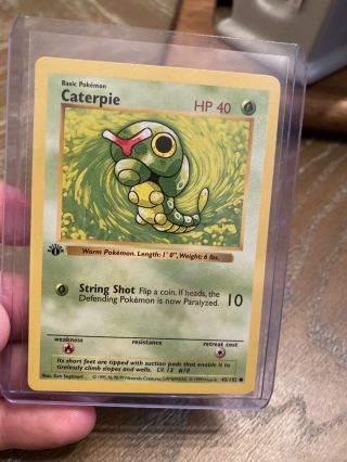 Caterpie - 45/102 - Common 1st Edition Base Set Pokemon