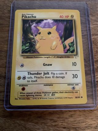 Pikachu - E3 Gold Stamp Promo - 58/102 - Yellow Cheeks - Pokemon Card Lp