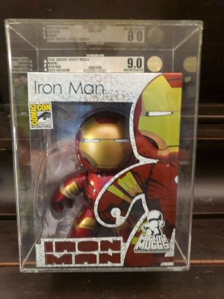 Mighty Muggs Iron Man 2008 Sdcc Marvel - Afa Graded 9.  0