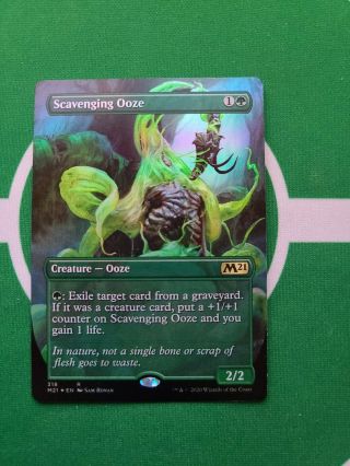 1x Scavenging Ooze Foil Borderless Extended Art Rare,  Mtg Core 2021,  Nm In Hand