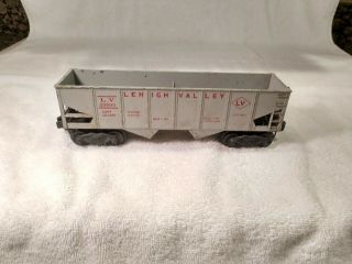 Lionel Post - War 6456 Lehigh Valley 2 Bin Hopper Grey With Red Lettering
