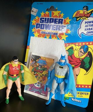 Vintage 1984 Kenner Dc Powers Batman And Robin Action Figures Book,  Card