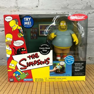 Simpsons Playmates Interactive Comic Book Shop Set With Action Figure Guy