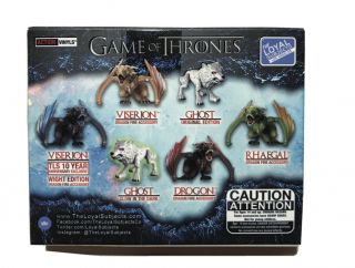 Loyal Subjects GAME OF THRONES Action Vinyls HOT TOPIC Dire Wolf Ghost Glow GITD 2