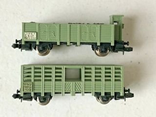 2 X Lima N Scale 2 Axle Sncf Open Wagons/cars 1 W/coal Load
