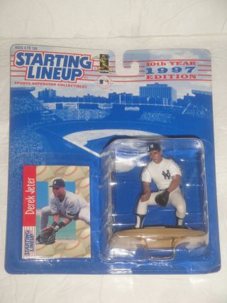1997 Starting Lineup Derek Jeter York Yankees Baseball Slu Figure Card