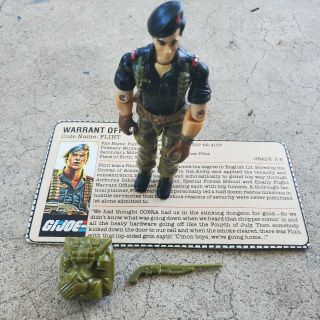 Vintage Gi Joe Figure 1985 Flint Complete With Accessories And File Card