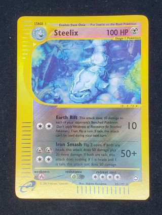 Steelix 35/147 Aquapolis Reverse Holo Pokemon Nm