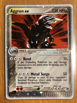 Aggron Ex 95/100 Holo Ultra Rare Ex Sandstorm Pokemon Card - Lp/close To Nm