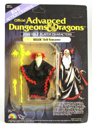 1983 Ljn Advanced Dungeons & Dragons 3.  75 " Kelek Action Figure On Card