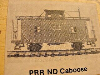 Ho Scale Gloor Craft Models Prr Caboose 4 Wheel Type Real Wood