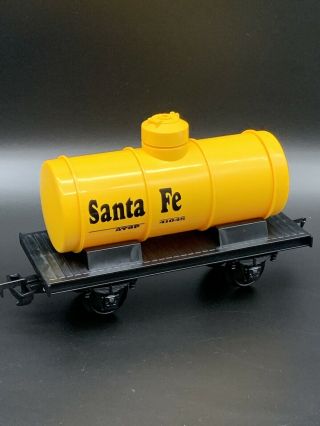 Vintage Train By Scientific Toys Eztec Yellow Tanker Atsp 41045 Santa Fe G Scale