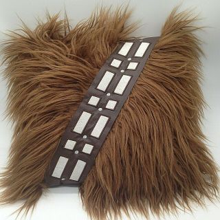 Disney Star Wars Chewbacca/wookie Hairy/furry Brown 14 " X 14 " Pillow.  Faux Fur