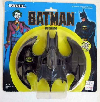 Vintage 1989 Ertl Batwing Die - Cast Metal Batman Michael Keaton Movie Moc Rare