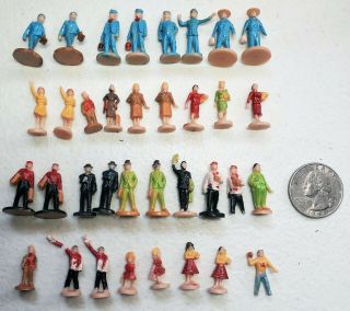Vintage Hand Painted N Scale Figures For Train Layout -